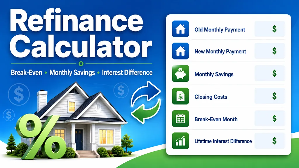 Refinance Calculator | Break-Even, Monthly Savings & Interest | Calc & Tools
