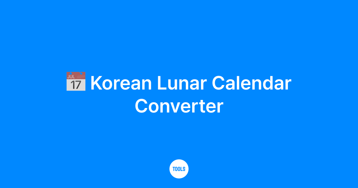 Korean Lunar Calendar Converter