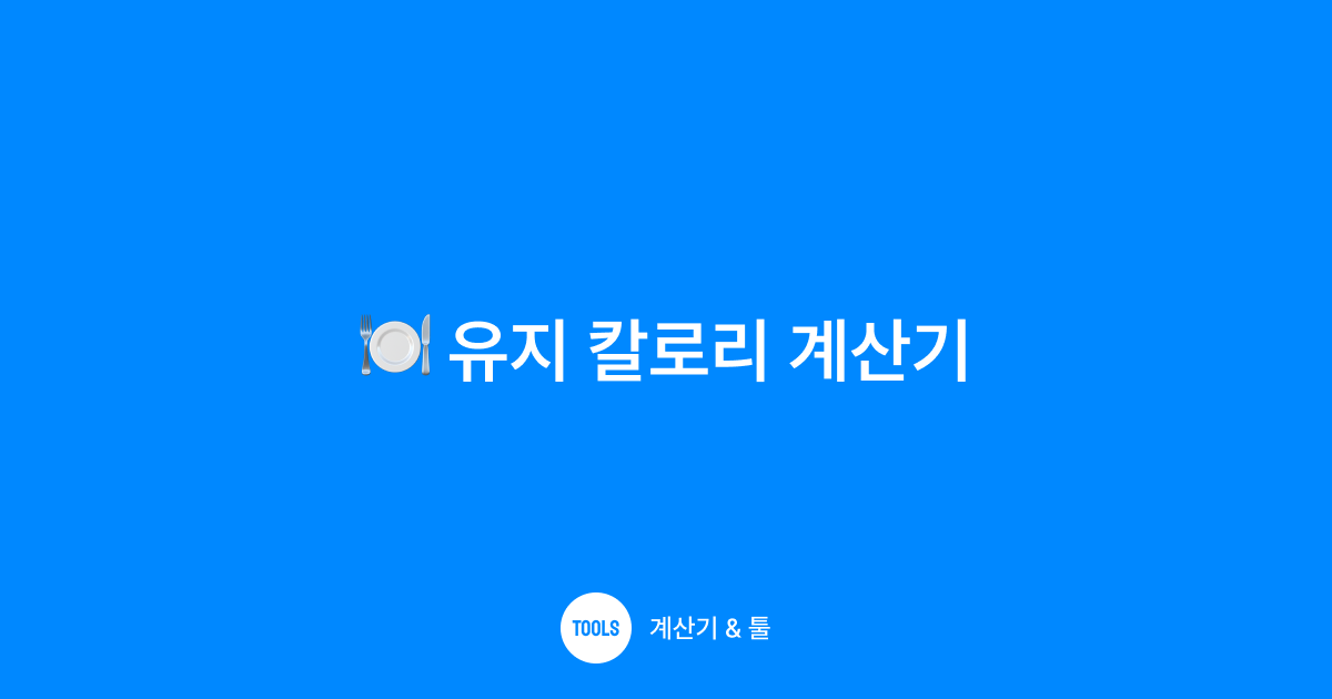 유지 칼로리 계산기
